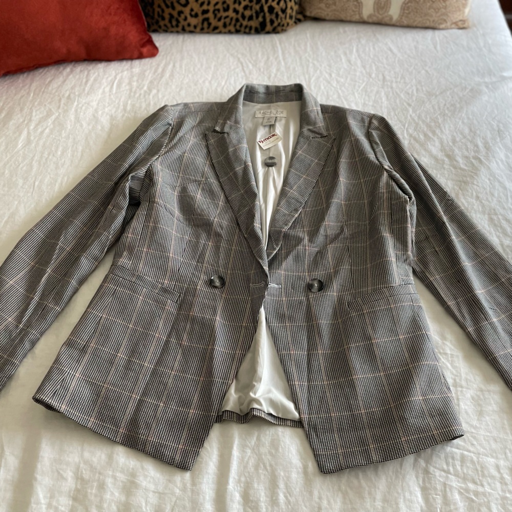 Rachel Zoe Glen Plaid Double Button Blazer